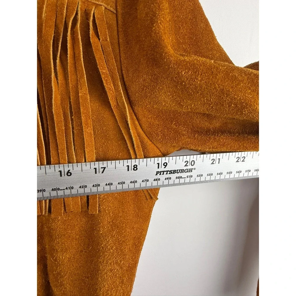 Vintage Johnny Miller Suede Fringe Jacket Mens 40 Brown Western Cowboy Mexico